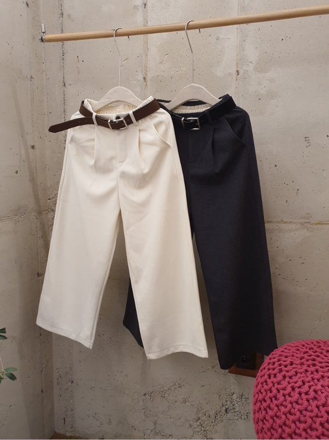 모안 벨트 세트 와이드 팬츠