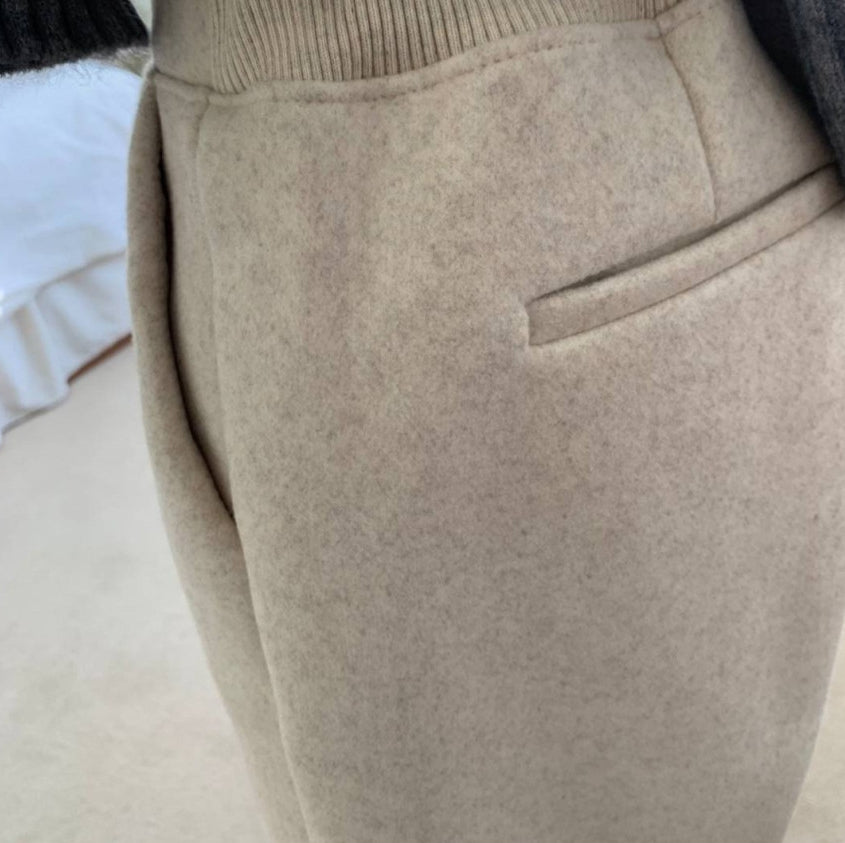 럭키룸 롱 뒷밴딩 울 팬츠(55~77)