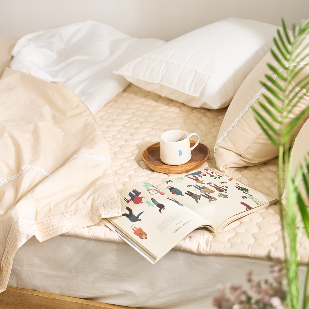 단아 고밀도 냉감 여름 침구세트 (차렵이불+패드 + 베개커버 2개)4종세트 DANA High-Density Cooling Summer Bedding Set (Quilted Comforter+Pad + 2 Pillow Covers)