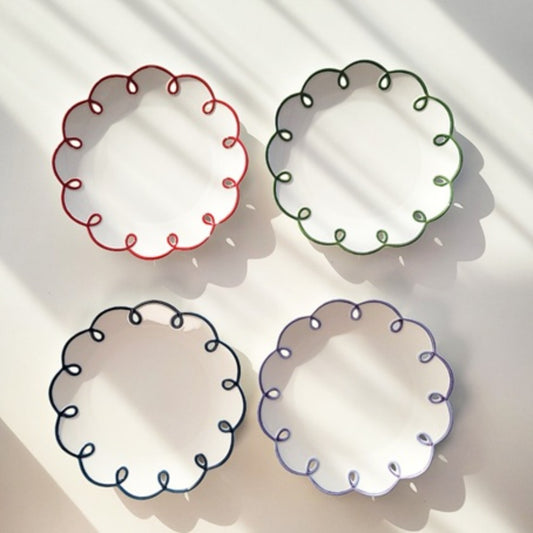 컬러 스프링 플라워 도자기 접시 4종세트 (Color Spring Flower Ceramic Plate – 4-Piece Set)