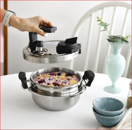플라라 통3중 미니 압력밥솥 (받침대 포함) / 3-Ply Stainless Mini Pressure Cooker with Trivet