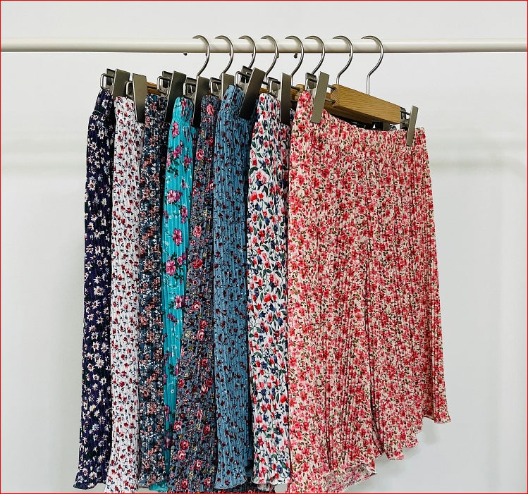 Floral Pleats Sleeveless Top & Shorts Set – Cooling Fabric 여름준비하세요 꽃플리츠 냉장고 나시 상하세트