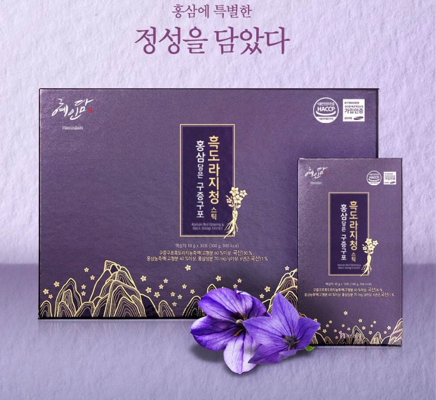 [혜인담] 홍삼담은 구증구포 흑도라지청 스틱 10g x 30포