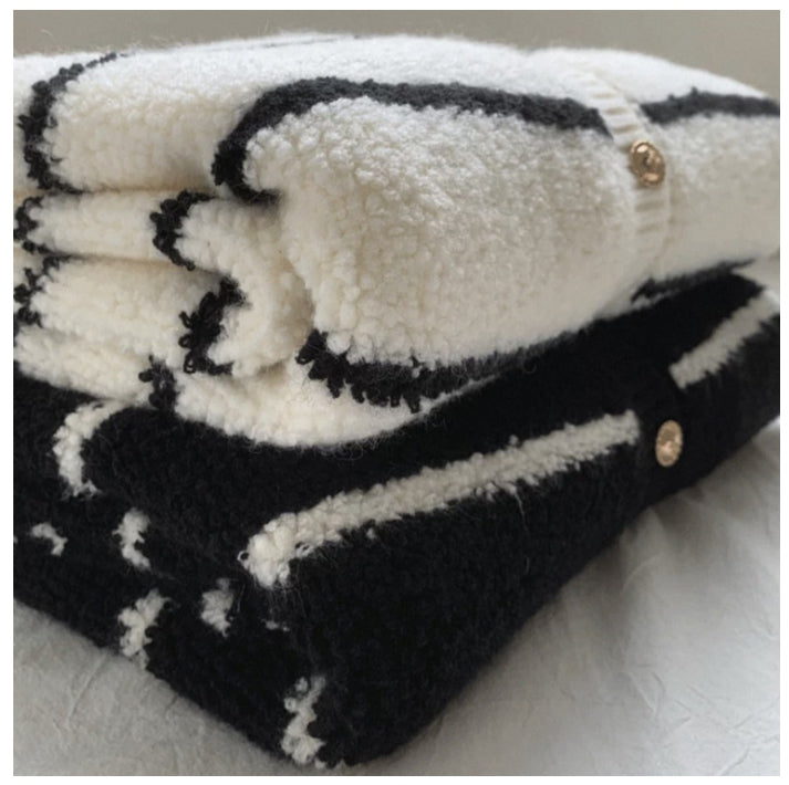 부클믹스가디건 (블랙,아이보 스트라이프)