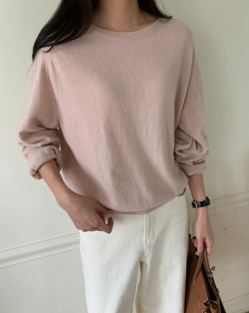 럭키룸 25 FW 캐시새들라운드 니트