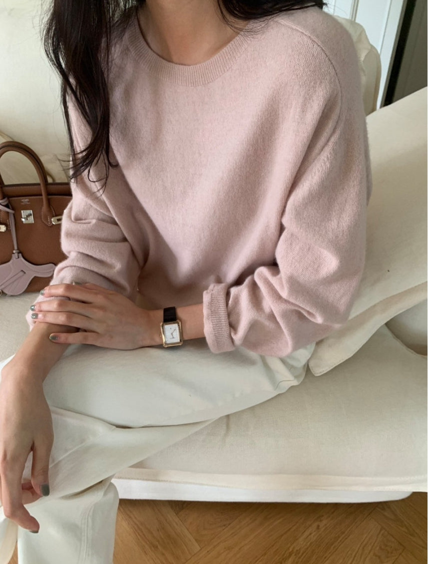 럭키룸 25 FW 캐시새들라운드 니트