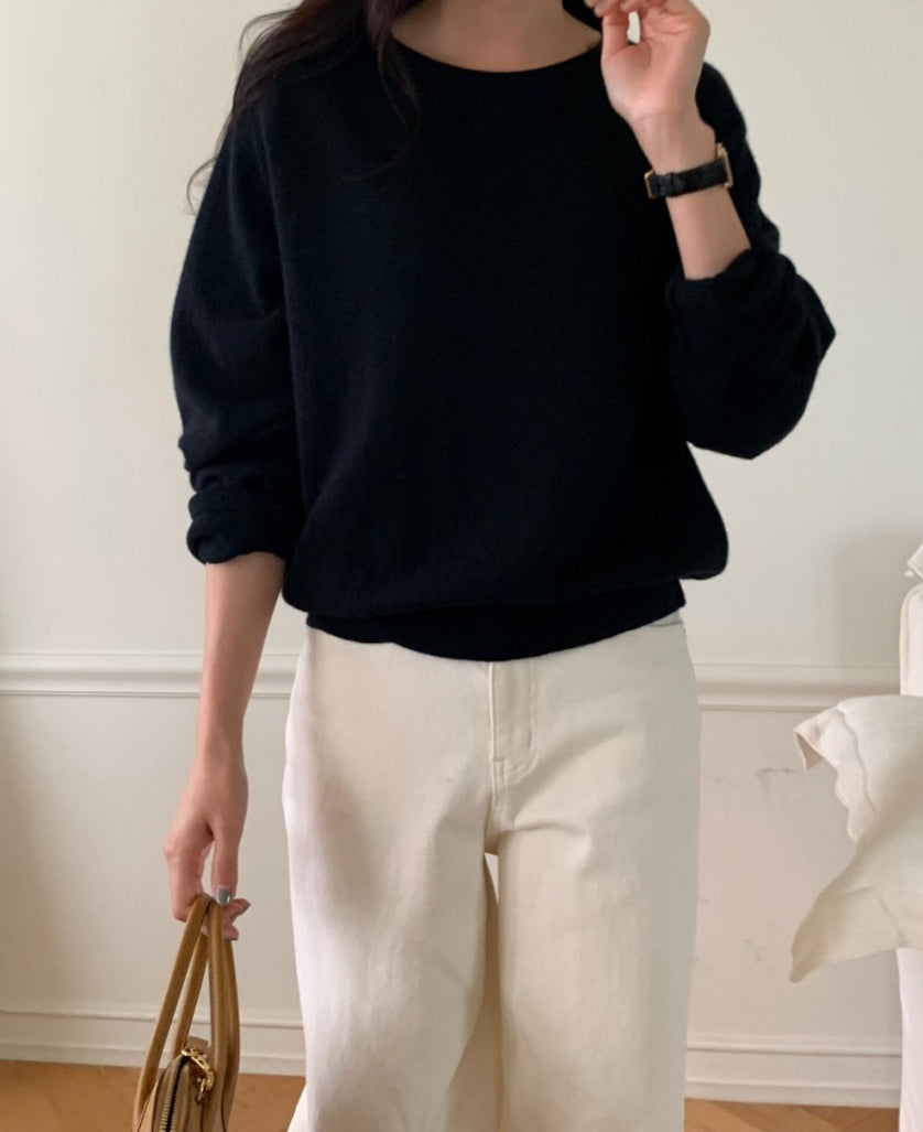 럭키룸 25 FW 캐시새들라운드 니트