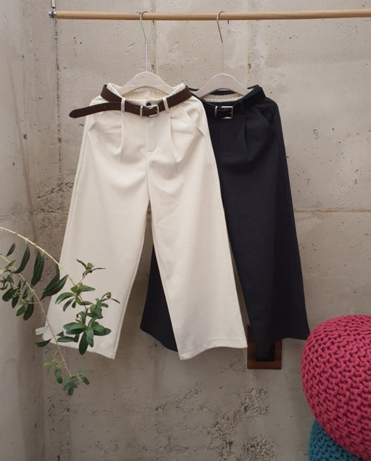 모안 벨트 세트 와이드 팬츠