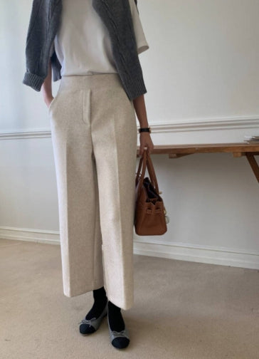 럭키룸 롱 뒷밴딩 울 팬츠(55~77)