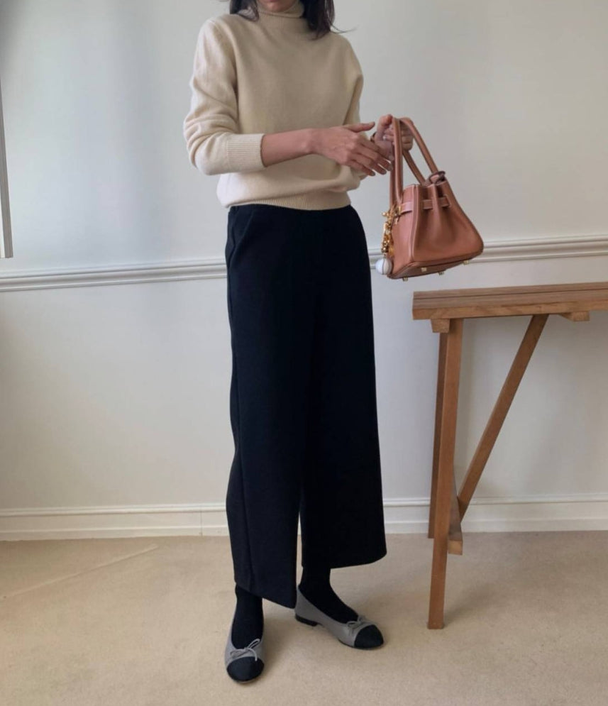 럭키룸 롱 뒷밴딩 울 팬츠(55~77)