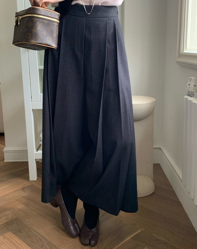 25FW 로우게이지 울 티알 주름 바지 뒷밴딩 슬랙스