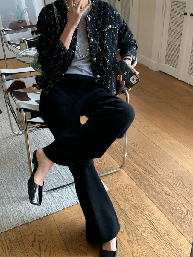 로우게이지 샤 자켓 가디건 (Low-Gauge Sheer Tweed Jacket Cardigan)