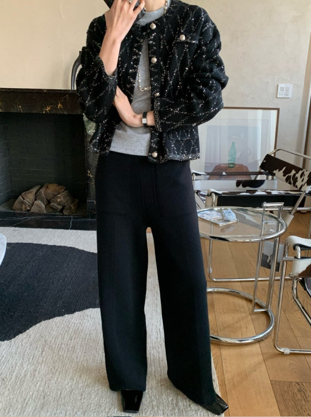 로우게이지 샤 자켓 가디건 (Low-Gauge Sheer Tweed Jacket Cardigan)