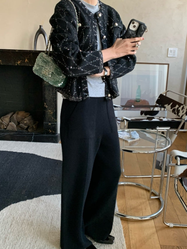 로우게이지 샤 자켓 가디건 (Low-Gauge Sheer Tweed Jacket Cardigan)