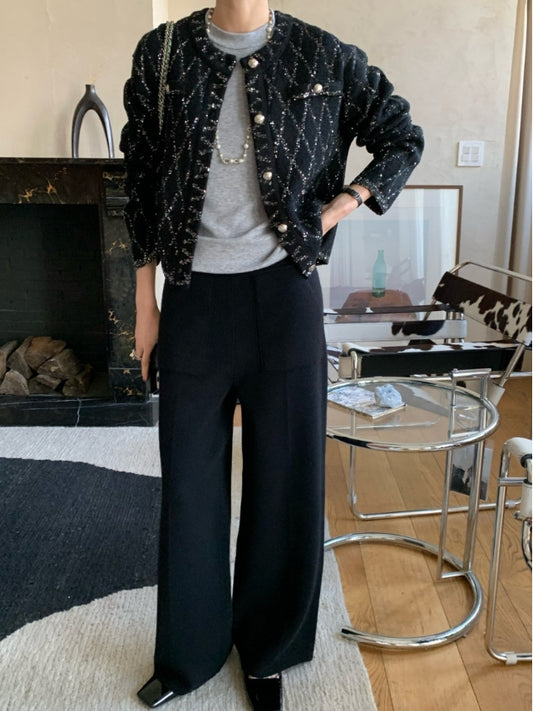 로우게이지 샤 자켓 가디건 (Low-Gauge Sheer Tweed Jacket Cardigan)