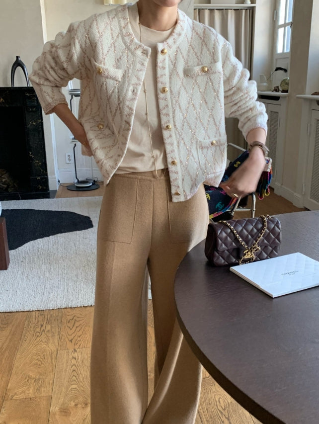 로우게이지 샤 자켓 가디건 (Low-Gauge Sheer Tweed Jacket Cardigan)