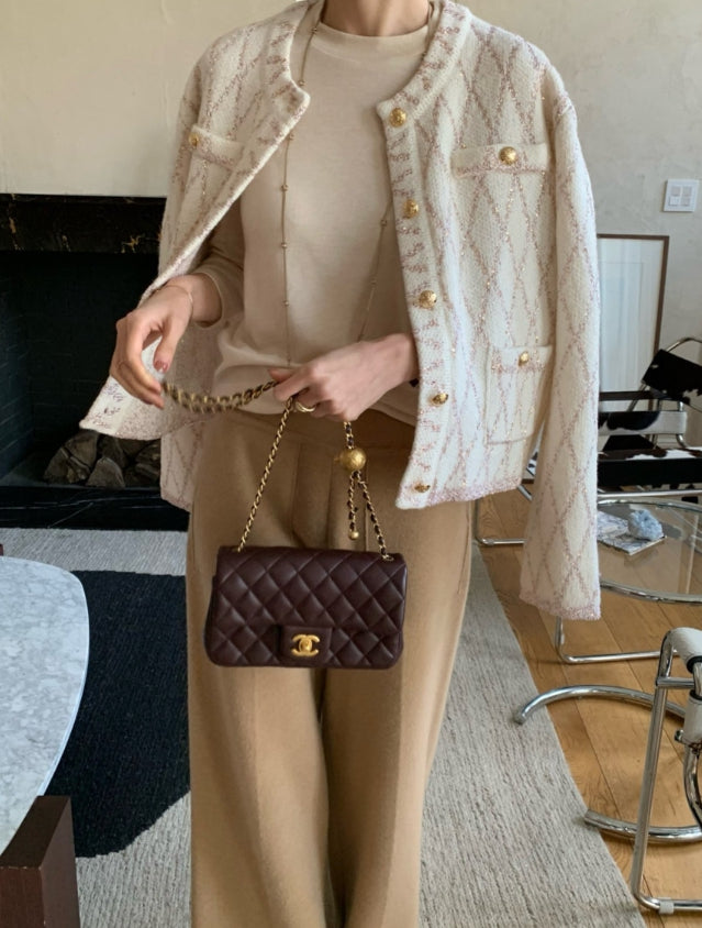 로우게이지 샤 자켓 가디건 (Low-Gauge Sheer Tweed Jacket Cardigan)