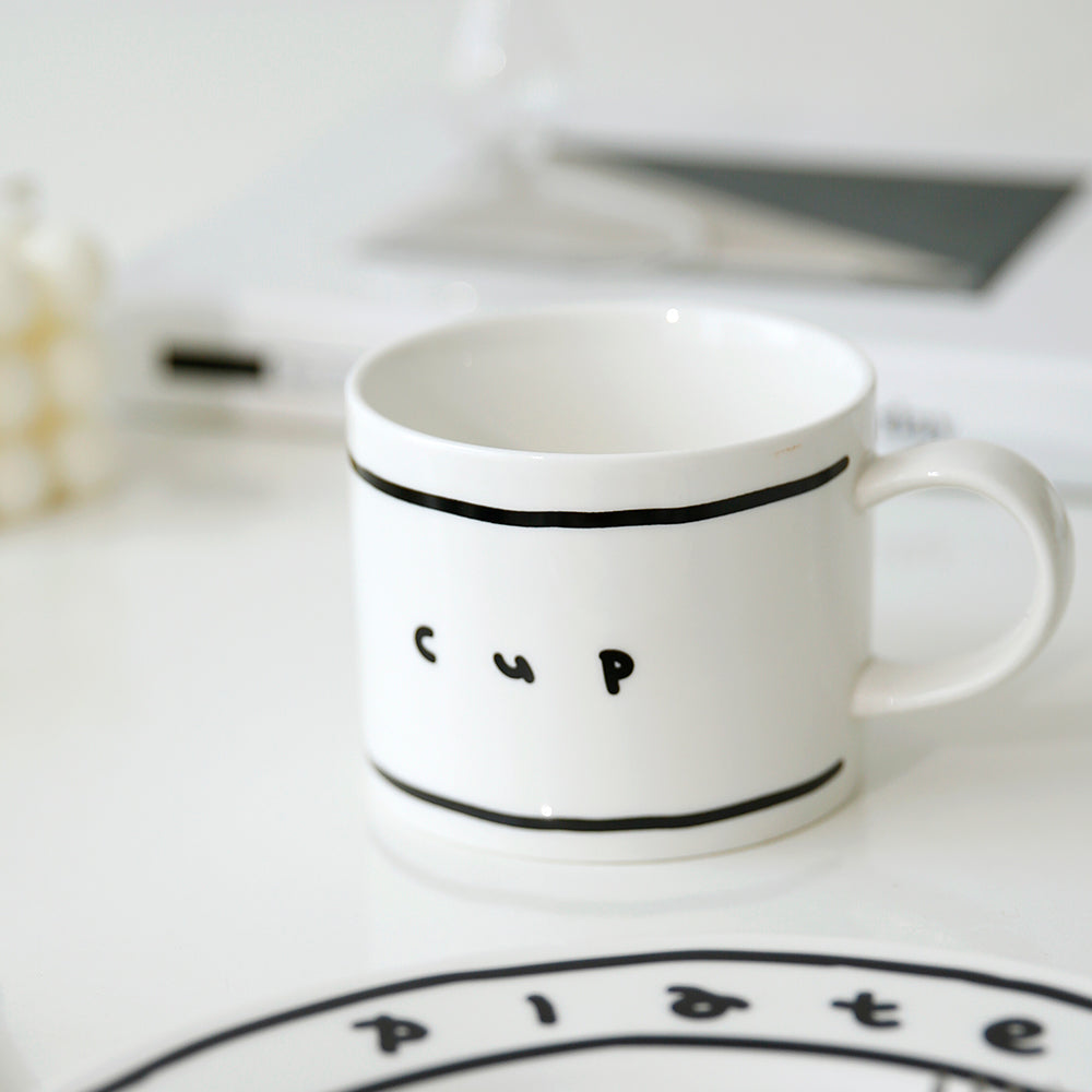 플라라 카툰 스마일 3종세트 – 접시, 쿠프, 머그컵 (Plara Cartoon Smile 3-Piece Set – Plate, Bowl & Mug)