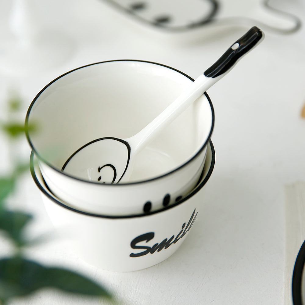 플라라 스마일 도자기 식기세트 – 1인/2인 구성 (Plara Smile Ceramic Tableware Set – For One / For Two)