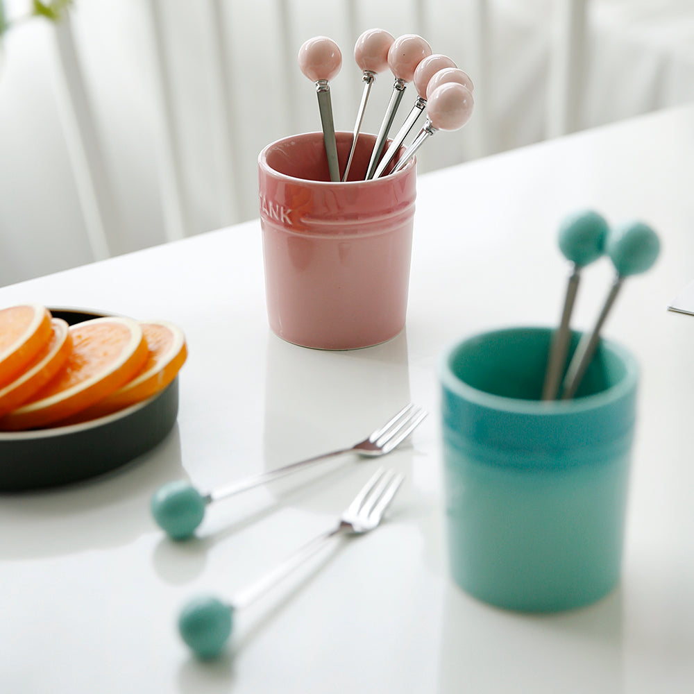 플라라 그라데이션 티포크 세트 (6P + 보관함) – 4 Colors Plara Gradient Tea Fork Set (6 Forks + Holder) – 4 Colors