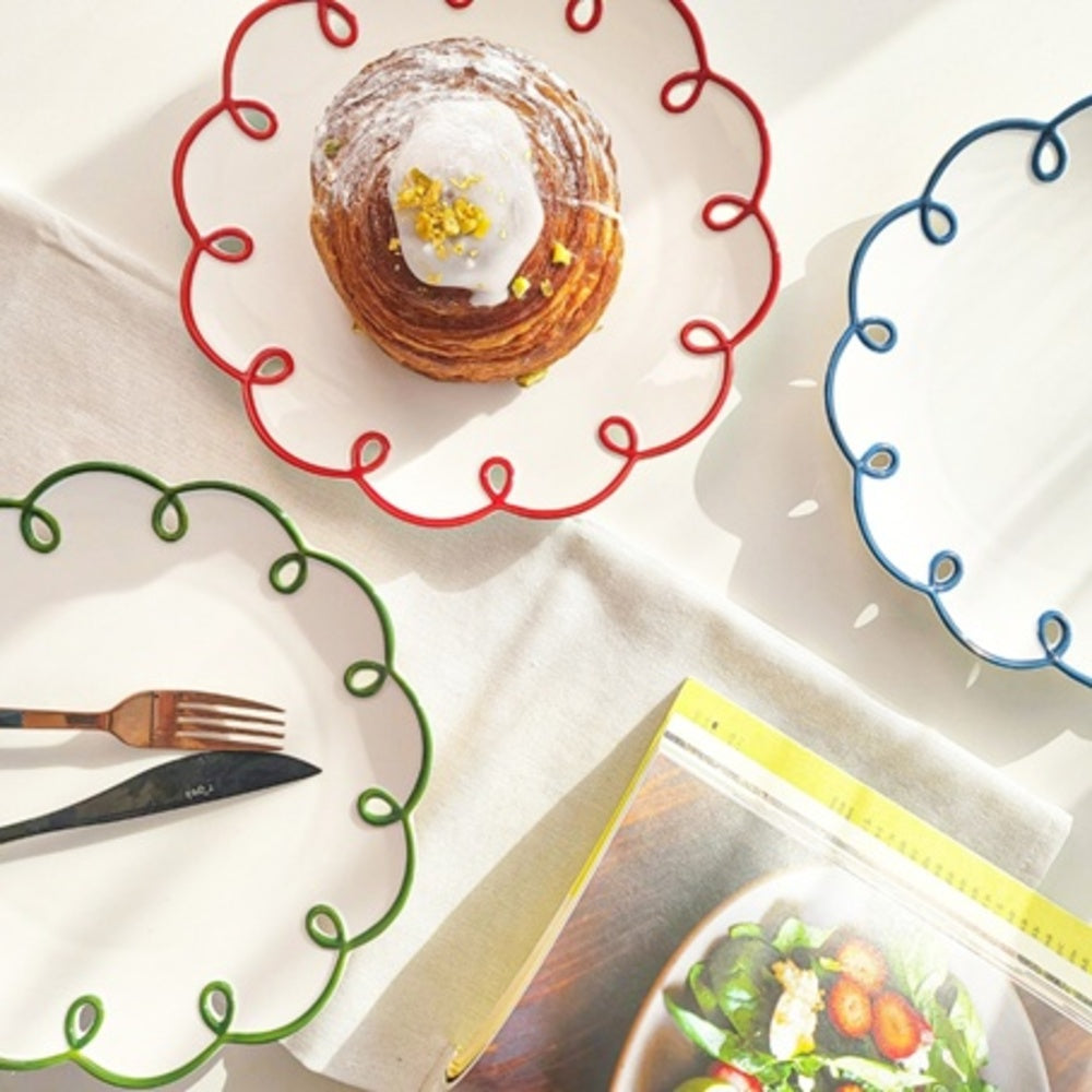 컬러 스프링 플라워 도자기 접시 4종세트 (Color Spring Flower Ceramic Plate – 4-Piece Set)