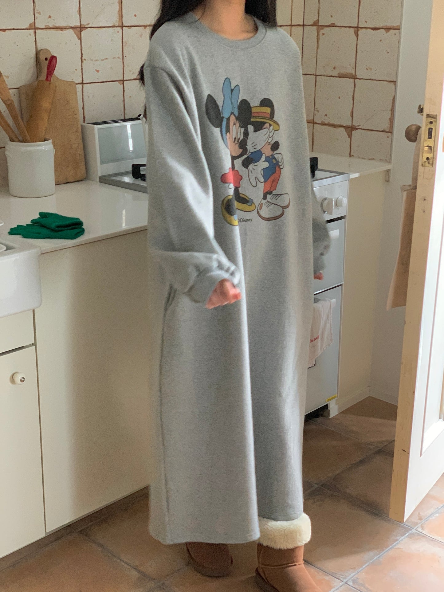 루즈핏 넉넉사이즈, 커플미키 원피스