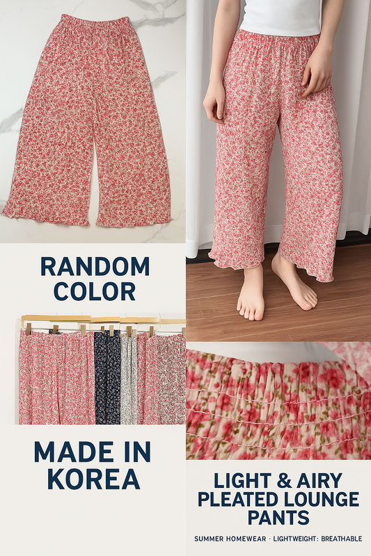 Summer Floral Pleated 8/10-Length Pants꽃 플리츠 8부 냉장고 바지로 시원한 계절을 준비하세요~