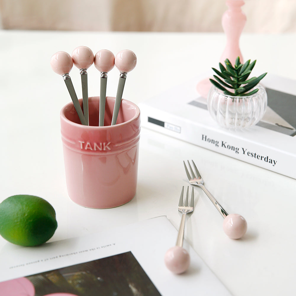 플라라 그라데이션 티포크 세트 (6P + 보관함) – 4 Colors Plara Gradient Tea Fork Set (6 Forks + Holder) – 4 Colors