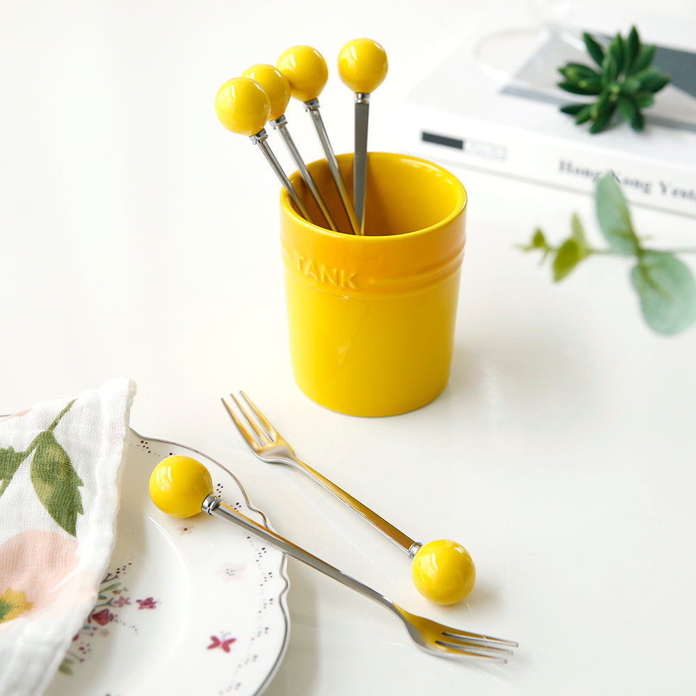 플라라 그라데이션 티포크 세트 (6P + 보관함) – 4 Colors Plara Gradient Tea Fork Set (6 Forks + Holder) – 4 Colors