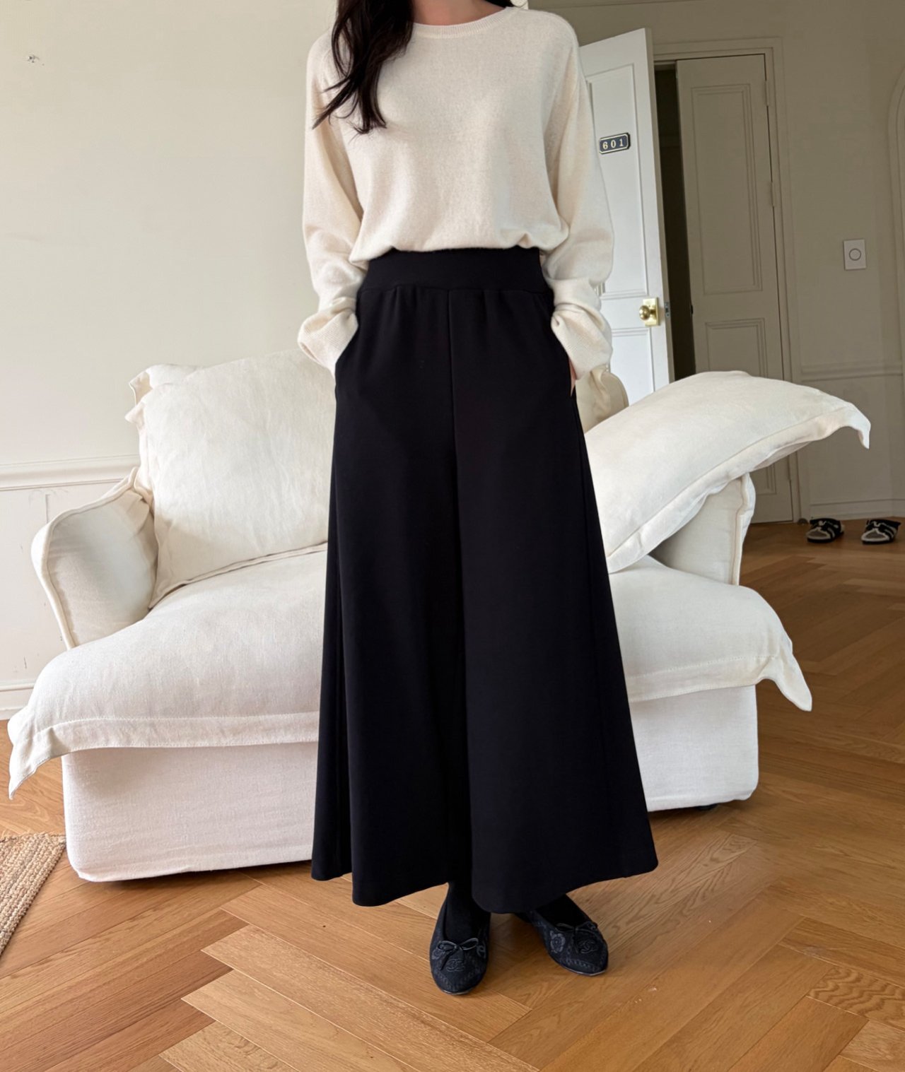 럭키룸 밍크 시그니처 밴딩 팬츠 프리사이즈