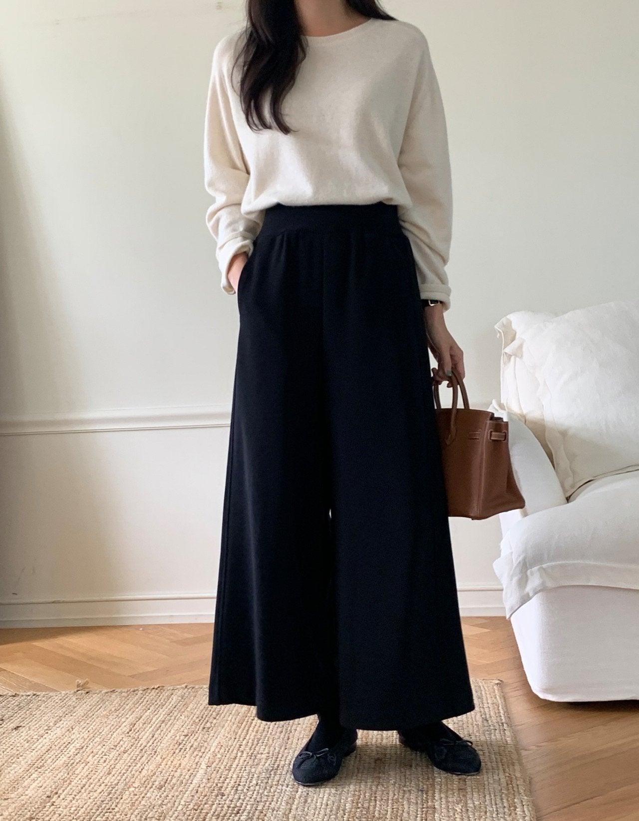 럭키룸 밍크 시그니처 밴딩 팬츠 프리사이즈