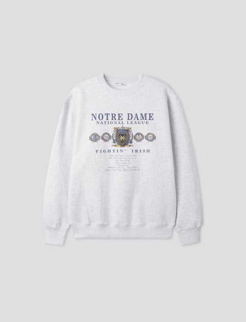 Notre Dame Fleece Sweatshirt (Winter, Unisex, Oversized)  노틀담 기모 맨투맨 – 겨울 신상, 워싱 코튼, 남녀공용 오버핏