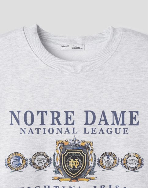 Notre Dame Fleece Sweatshirt (Winter, Unisex, Oversized)  노틀담 기모 맨투맨 – 겨울 신상, 워싱 코튼, 남녀공용 오버핏