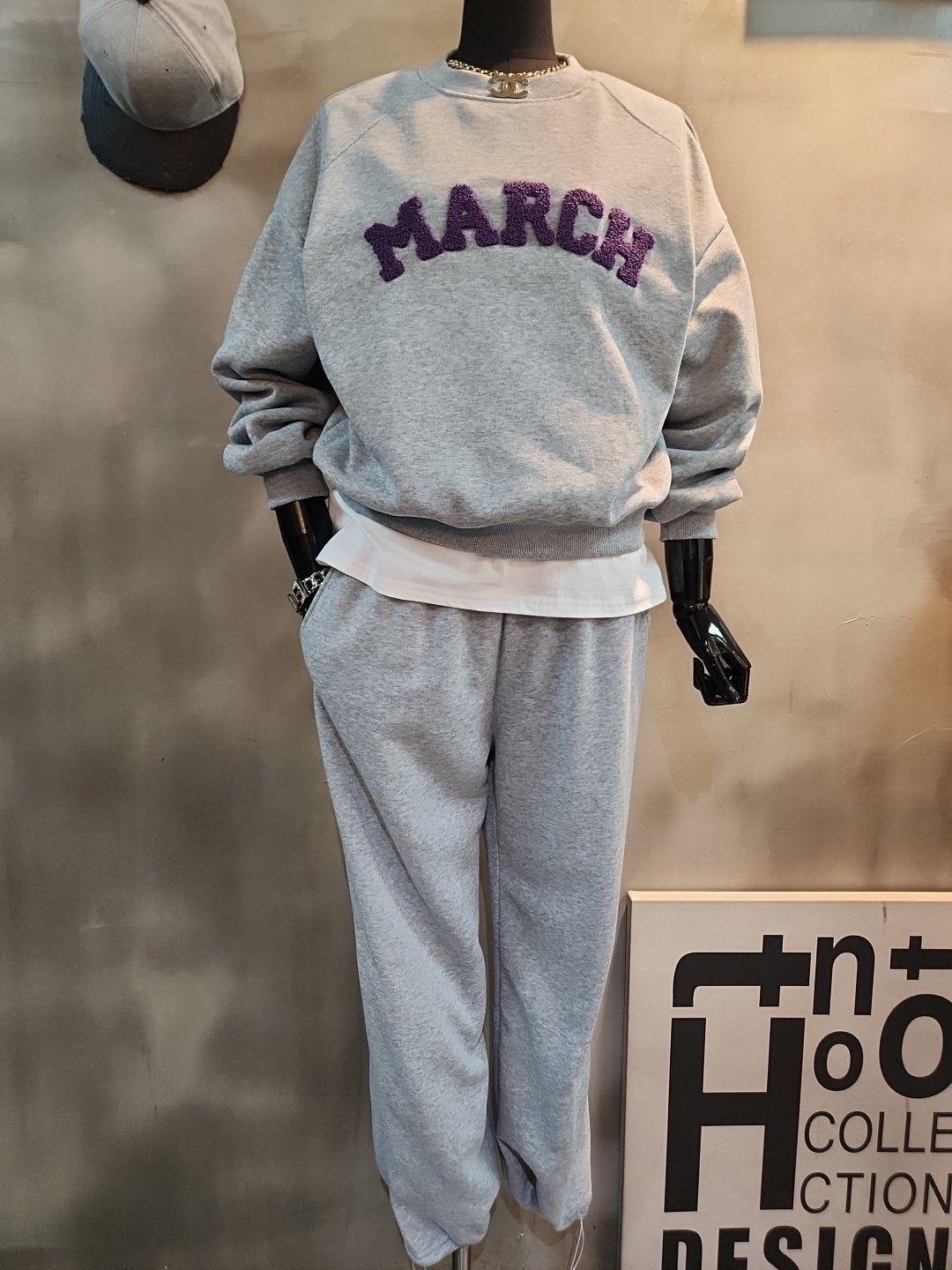 (기모) 마치 패치 바지 세트  Winter Fleece Patch Training Set