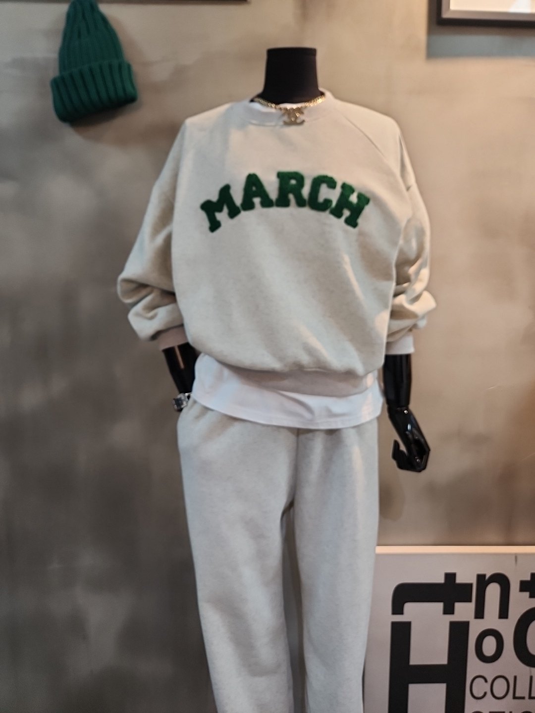 (기모) 마치 패치 바지 세트  Winter Fleece Patch Training Set