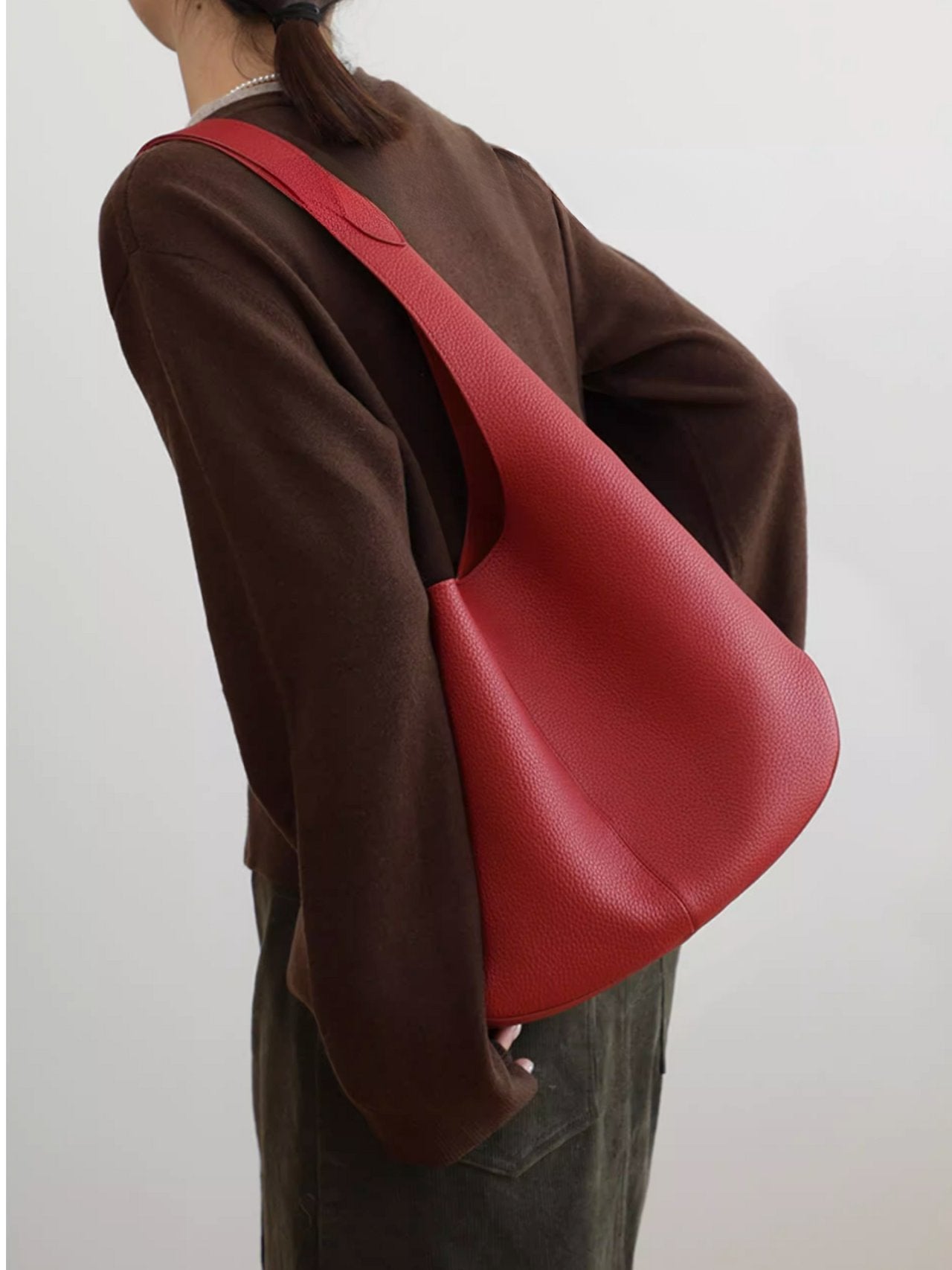 소가죽 빈들 숄더백