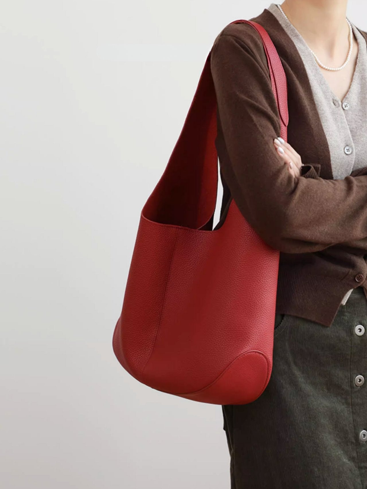 소가죽 빈들 숄더백