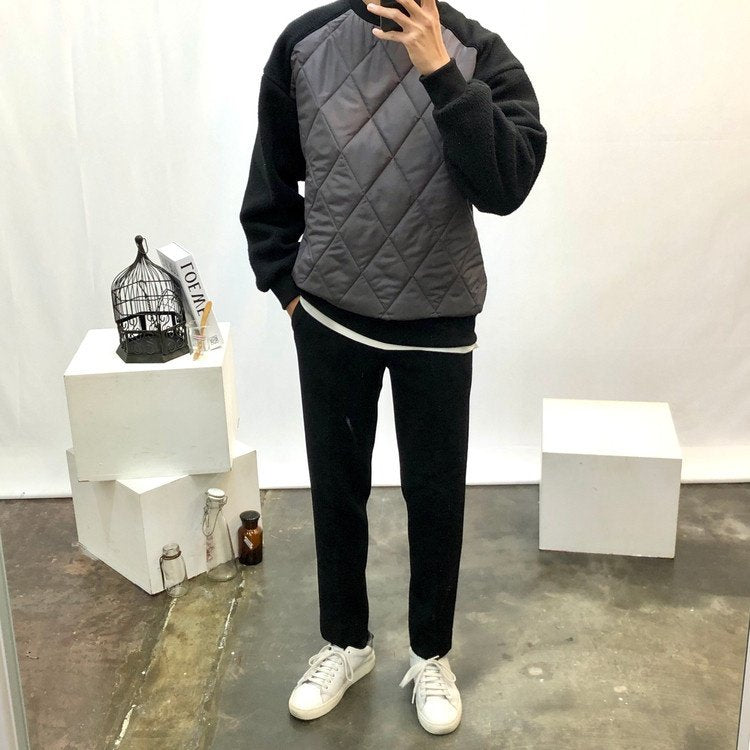 🔥 퀼팅 패딩 + 양털 후리스 하이브리드 맨투맨
