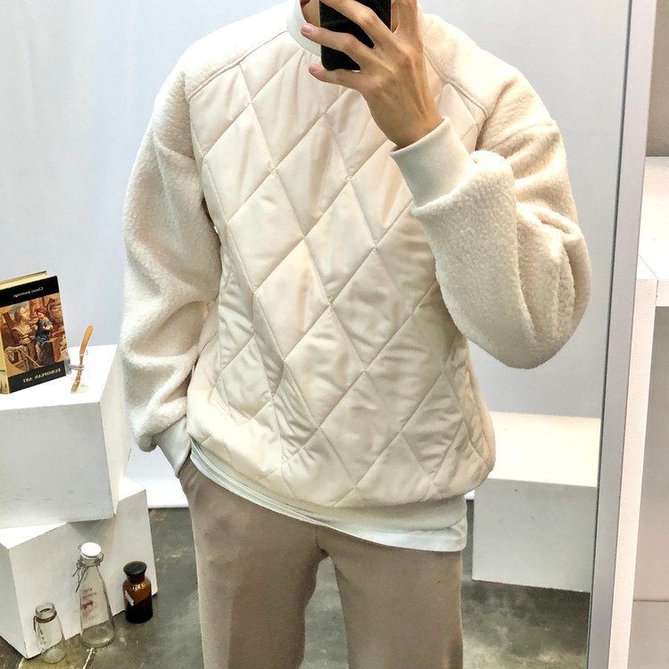 🔥 퀼팅 패딩 + 양털 후리스 하이브리드 맨투맨