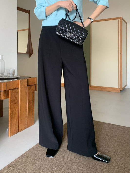 26SS 로우게이지 봄 와이드 바지 일자핏 밴딩 슬랙스