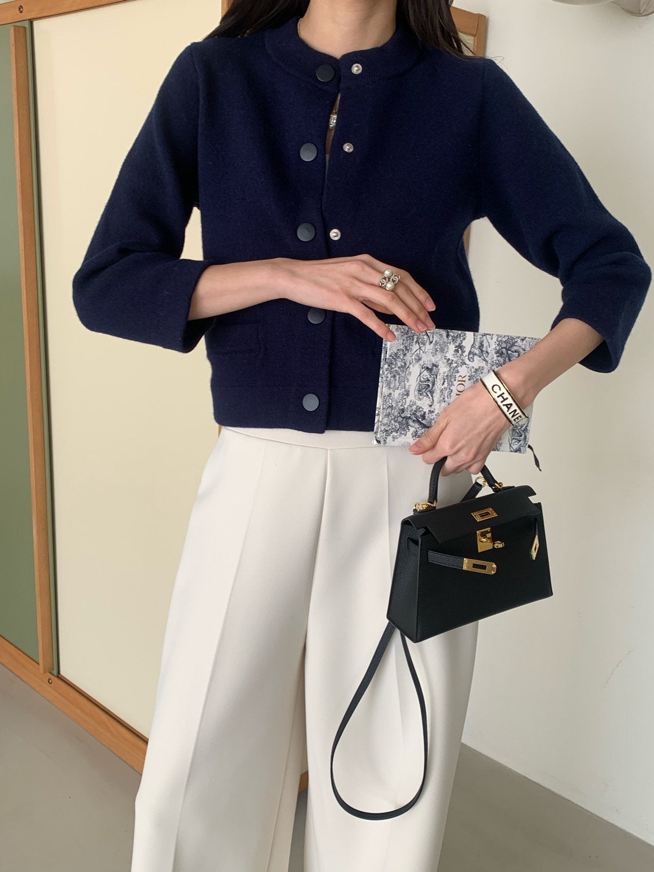 26SS 로우게이지 봄 와이드 바지 일자핏 밴딩 슬랙스