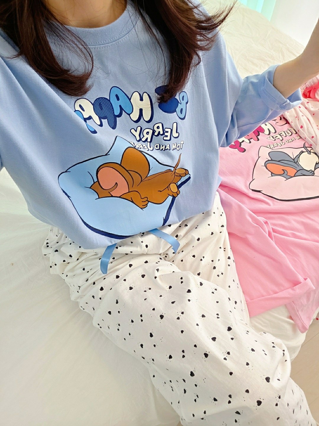 🩵 Disney Tom & Jerry “Be Happy” Pajama Set  디즈니 정품 톰앤제리 비해피 파자마 세트