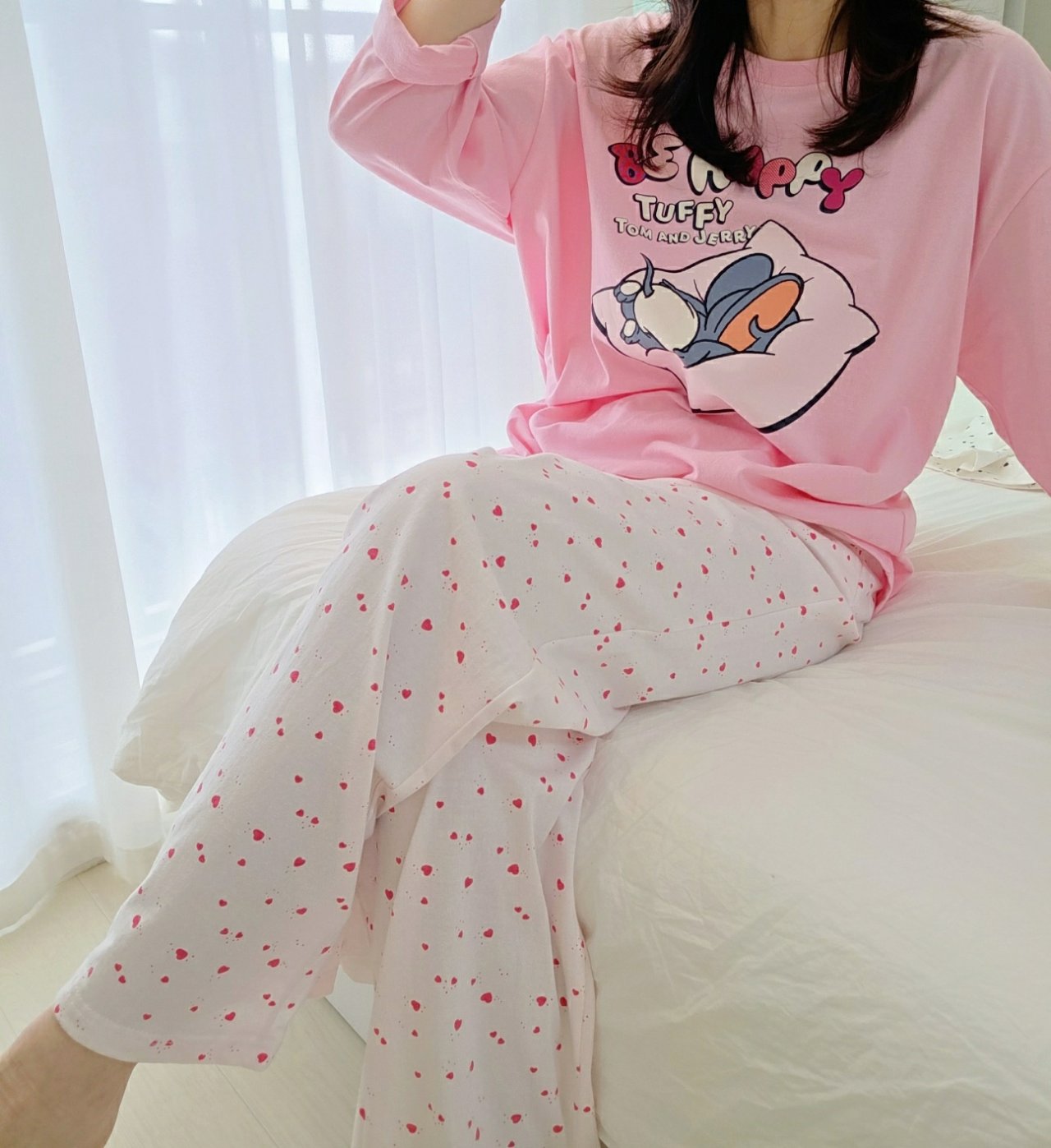 🩵 Disney Tom & Jerry “Be Happy” Pajama Set  디즈니 정품 톰앤제리 비해피 파자마 세트