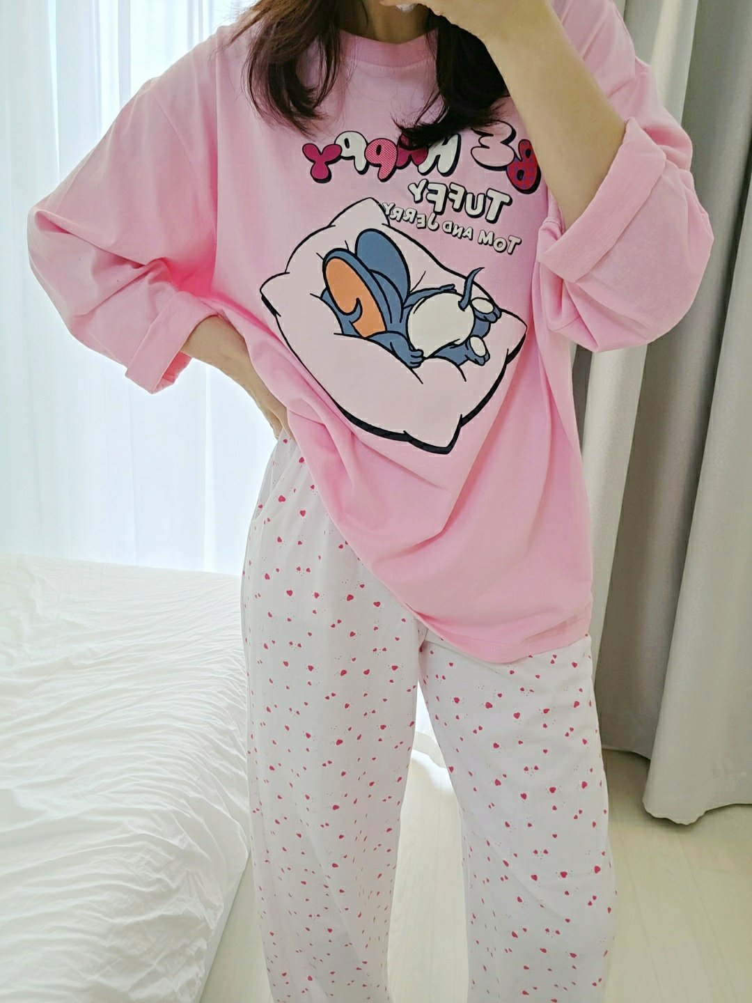 🩵 Disney Tom & Jerry “Be Happy” Pajama Set  디즈니 정품 톰앤제리 비해피 파자마 세트