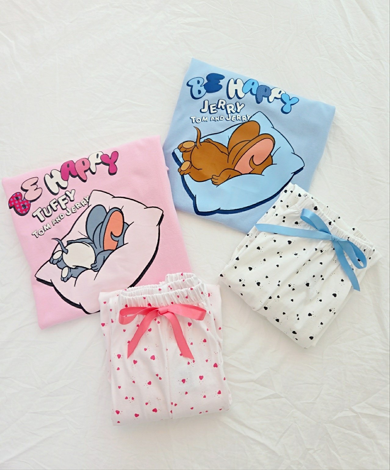 🩵 Disney Tom & Jerry “Be Happy” Pajama Set  디즈니 정품 톰앤제리 비해피 파자마 세트