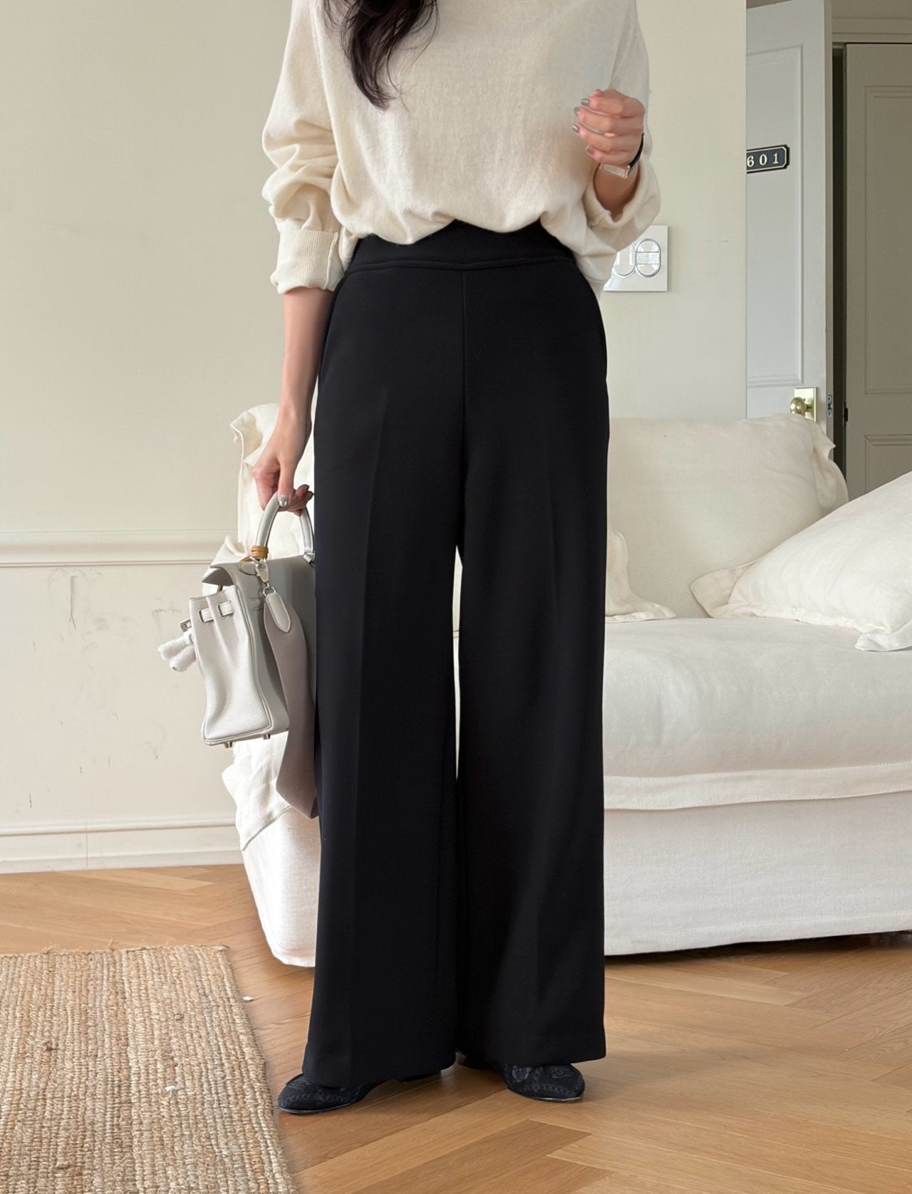 럭키룸 밍크 빅밴드 와이드 팬츠