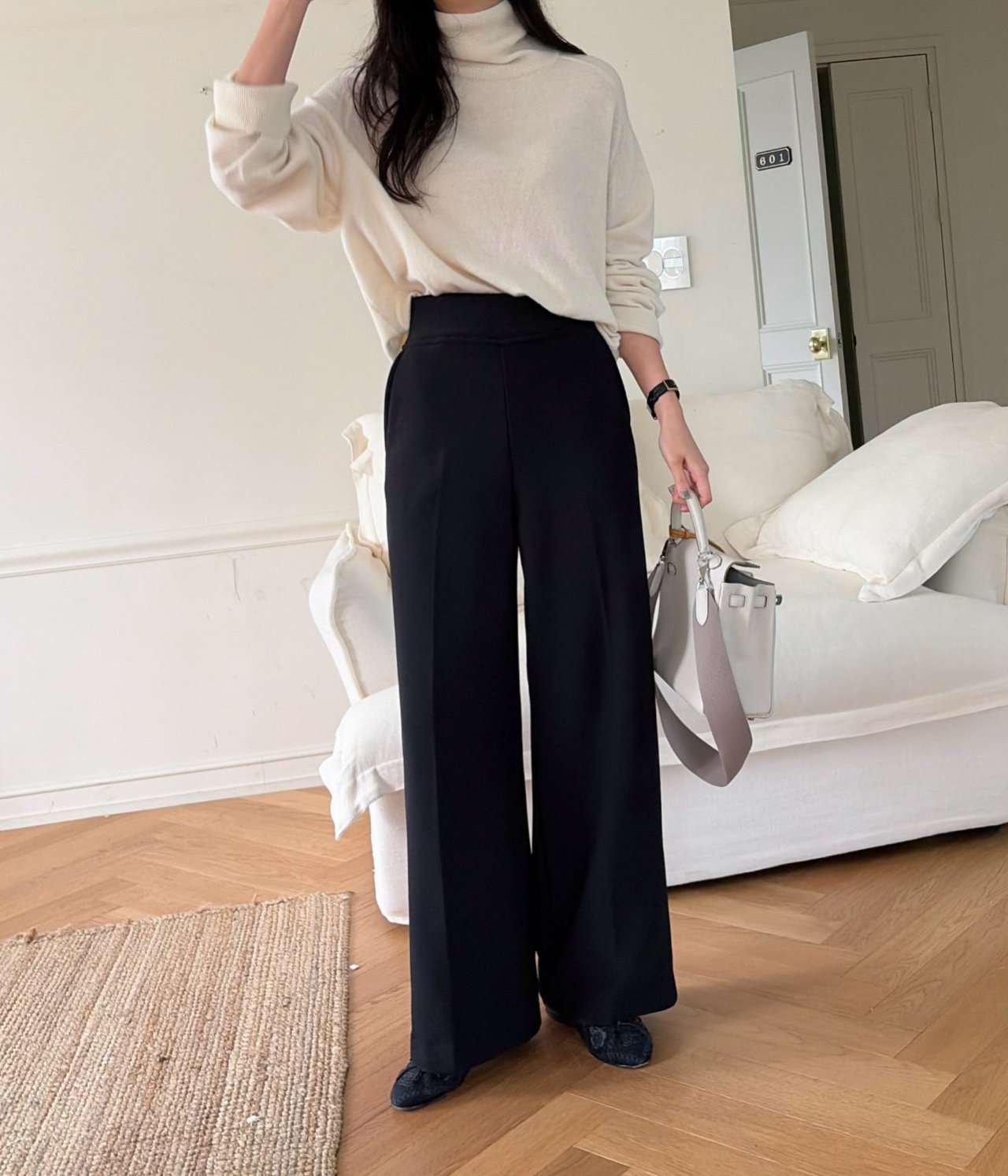 럭키룸 밍크 빅밴드 와이드 팬츠