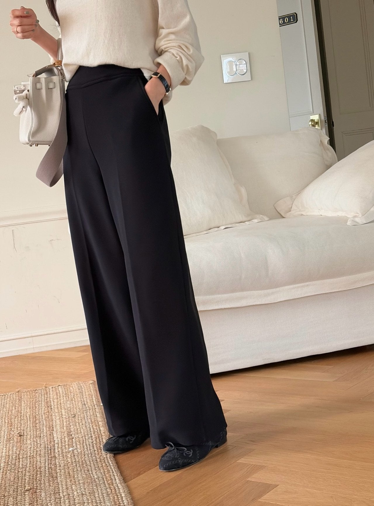 럭키룸 밍크 빅밴드 와이드 팬츠